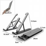 Kaasaskantav reguleeritav s&uuml;learvuti tahvelarvuti hoidik S&uuml;learvuti alus Kokkupandav arvutilaud 26*19.5*15.5cm must