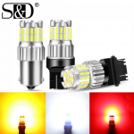 1tk P21W LED 1156 BA15S LED pirn BAU15S PY21W 1157 BAY15D P21/5W led tuli 30SMD 4014 T20 7443 W21/5W T25 3157 P27/7W auto suunatuli0LM 1156 BA15S P21W kollane