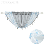 1 tk moodsad oksad mustriga helmestega liimimine t&uuml;lli aknavarrastega tasku l&auml;bipaistev k&ouml;&ouml;gikardin NAPEARL Size 1 Max Width 130cm hall