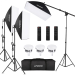 Andoer Studio Photography Light Kit Softboxi valgustuskomplekt 85W 2800K5700K kahev&auml;rvilise temperatuuriga EU Plug