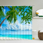3d Rannamaastik Du&scaron;ikardinad Meri Ookean Vahemere Vannitoa kardin Veekindel riidest kaunistus 180*240cm Vannikardin 180x200cm