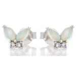 Les Tr&eacute;sors De Lily [R5602] &ndash; k&auml;sit&ouml;&ouml;lised h&otilde;bedased k&otilde;rvar&otilde;ngad 'Goddess Opal', h&otilde;bevalge (roodiumiga kaetud) - 8x7mm valge