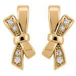 Altesse [R5721] - kullatud k&otilde;rvar&otilde;ngad 'Romantic Knot' valgest kullast - 13x5 mm valge