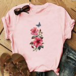 Armas T-s&auml;rk, moodne T-s&auml;rk, vabaajar&otilde;ivad 90-ndate liblikate stiilis trendi l&uuml;hikeste varrukatega naiste prinditud naiste graafiline T-s&auml;rk S