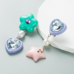 Naiste temperamendiga pika tutiga t&auml;iskristallk&otilde;rvar&otilde;ngad, lihtsad mitmek&uuml;lgsed liialdatud esmaklassilised v&auml;ikesed k&otilde;rvar&otilde;ngad OneSize roheline