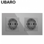 Euroopa standardne pistikupesa t&uuml;&uuml;p kahe pistikupesaga karastatud klaaspaneel 250 V pistikupesa uus varjatud seinakontakt A2