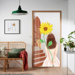 P&auml;evalille uksekleebised Retro dekoratiivne kleebis Isekleepuv veekindel v&auml;rvilise mustriga tapeet seinamaaling Korteri sisekujundus 38.5*200cmX2Pcs