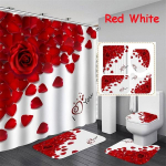 4 stiili Red Rose du&scaron;ikardina vannitoakomplekt Yst&auml;v&auml;np&auml;iv&auml; seeria muster veekindel vannitoamatid Vaibad WC kaane katte komplekt