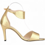 Suvised naiste seksikad sandaalid krokodillimustriga nahast avatud varbaga k&otilde;rge kontsaga pumbad pahkluu rihmaga vabaajajalatsid 35 kuld