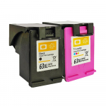 2 x 63 XL tindikassett, v&auml;rviline ja must HP OfficeJet 3830 4650 4655 5255 ENVY jaoks