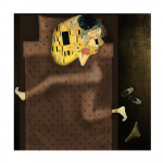 Kuulus abstraktne plakat Gustav Klimt suudleb l&otilde;uendimaal Moodne kunst Naljakas prinditud magamistoa seinapilt elutoa sisekujunduseks 20x20cm no frame