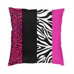 Kuumad roosad sebra- ja leopardistriibulised padjakatted 40x40 pol&uuml;estrist padjap&uuml;&uuml;r diivani auto ruudukujulisele padjap&uuml;&uuml;rile 30x30cm 12x12in