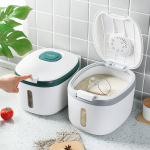 K&ouml;&ouml;gikollektsioon Nano-&auml;mber putukakindel niiskuskindel suletud riisilindriga teravilja koeratoit kodumajapidamises kasutatava riisikarp S-(5KG) hall