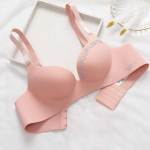 Naiste &otilde;mblusteta rinnahoidja Seksikas aluspesu Push Up Wireless Bralette aluspesu Moodsa kirjamustriga naiste pesu rinnahoidjad naistele 38/85AB roosa