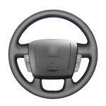 K&auml;sitsi &otilde;mmeldud must PU kunstnahast roolikate Fiat Ducato Peugeot Boxer Citroen Jumper Relay Ram Black thread gray