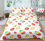 3D huuleprindi mustriga voodipesukomplekt mikrokiudkangast, pehmest perekonnast tekikate padjap&uuml;&uuml;riga &uuml;heinimesevoodi t&auml;issuuruses kodukaunistus Baby 100x135cm