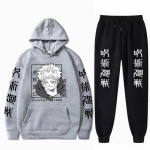 Meeste komplekt Anime Jujutsu Kaisen Gojo Satoru kapuutsiga p&uuml;ksid vabaaja 2tk meeste naiste unisex komplektid pikkade varrukatega moodsad dressipluusid L
