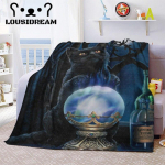 N&otilde;ia musta kassi Halloweeni tekk Kassi salap&auml;rane ennustamine N&otilde;idus Lucifer kaasaskantav flanelltekk voodipesuks reisimiseks 75x90cm