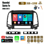 Juhtmeta 9-tolline Androidi autoraadio Carplay jaoks Hyundai Santa Fe 2006-2012 auto multimeedia videopleier GPS-navigatsioon WIFI 2+32GB 2+32GB