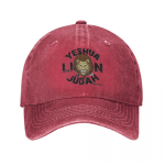 Juuda l&otilde;vi Yeshua Hamashiachi pesapallim&uuml;tsid Merch Mood H&auml;das pestud Jeesus Messia peakatted Unisex naistele p&auml;ikesem&uuml;ts One Size