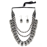 Shining Diva Fashion Uusim Stiilne Uhke Oks&uuml;deeritud Traditsiooniline Oks&uuml;deeritud Kaelakee Ehtekomplekt Naistele (Must)