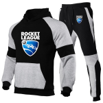 Meeste Rocket League dressipluus + p&uuml;ksid, 2-osaline komplekt vabaaja spordir&otilde;ivad kapuutsid, s&uuml;gis- ja talver&otilde;ivad, uued spordir&otilde;ivad, &uuml;likond, kuum XL white
