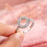 Suurep&auml;rane &uuml;mmargune tsirkoonist s&otilde;rmus AAAA kristallist inkrusteeritud abielus&otilde;rmus Naiste ehted Pulmapruudi lihtsad ehted 6 valge