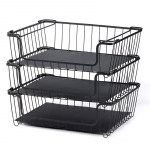 Kolmekihiline k&ouml;&ouml;giviljariiul Mitmekihilised metallist virnastatavad riiulid puuviljade hoiukorvi jaoks