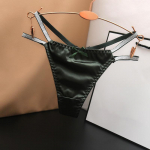 Seksikas satiin jahe siidine &otilde;&otilde;nes Moodsad &uuml;hev&auml;rvilised puuvillased alusp&uuml;ksid naiste madala v&ouml;&ouml;kohaga &otilde;&otilde;nsad seksikad stringid aluspesu One size roheline