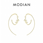 Modian 925 Sterling Silver Astract Inime Face Hoop K&otilde;rvar&otilde;ngad Mood Elegantne Line K&otilde;rv Naistele T&uuml;drukutele Peened Ehted h&otilde;be