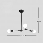 P&otilde;hjamaade kaasaegne minimalistlik elutuba s&ouml;&ouml;gituba magamistuba l&uuml;hter Molecule Branch kodu laelamp 3 headlights must