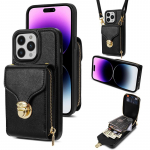 Crossbody Lanyard Multi Card Zipper Nahast rahakott telefoni&uuml;mbris iPhone 15 14Plus 13 12 11Pro Max/Samsung S23 S22 S21 Ultra S20Plus S23 S21FE A14 A54 jaoks iPhone 6/6S must