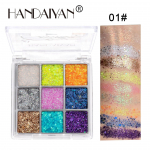 HANDAIYAN Nine-color Sequins lauv&auml;rv l&auml;ikiv s&auml;delev varjuplaat Euroopa ja Ameerika v&auml;rviline lavameik Nine Palace Grid meigikettad 01