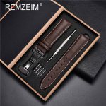 18mm 20mm 22mm 24mm ehtsast nahast kellarihm, must pruun pehmest vasikanahast kellarihm, karbiga automaatne liblikas 22mm