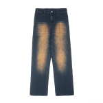 Meeste Oversized Y2K Vintage Wash Black Baggy Teksad Denim Laia s&auml;&auml;rega p&uuml;ksid P&uuml;ksid T&auml;navar&otilde;ivad Meestele Hip Hop dressip&uuml;ksid M sinine