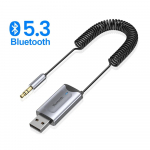 Auto Aux Bluetooth 5.3 Adapter juhtmevaba helivastuv&otilde;tja USB kuni 3,5 mm pesaga TF-kaardi vabak&auml;e saatja auto k&otilde;lari jaoks
