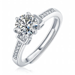Bague Ringen 925 h&otilde;bedane komplekt 0,5ct-3ct18 Moissanite Only Love seeria naiste lihtne moodne reguleeritav s&otilde;rmus Nude Cargo（0.5ct） valge