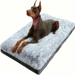Pehme ja soe koeravoodi s&uuml;giseks ja talveks, Plush kennelvoodi koertele ja kassidele XXL(48.03*29.92inch) hall