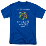 Rubiks Cube 99 Problems Puzzle M&auml;ng M&auml;nguasi Fidget Royal Blue Unisex T-s&auml;rk S