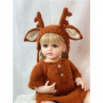 Elutruu 55 cm silikoonist kogu keha Reborn Baby Girl Nukud Antler Bebe nukk Vasts&uuml;ndinud v&auml;ikelapsele S&uuml;nnip&auml;evakingitus Vann m&auml;nguasjaga kaasas 22 Inch
