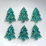 10tk Shiny AB Green Tree Rhinestone ehete aksessuaarid Tee k&uuml;lalisteraamatusse k&auml;sit&ouml;&ouml; Ehted Dekoratiivsed aksessuaarid J&otilde;ulupuu Lame seljaosa roheline