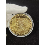 Kaksteist t&auml;htkuju m&auml;lestusmedalit Hambahaldjas kuldm&uuml;ndid 12 sodiaagiga k&auml;sit&ouml;&ouml;na valmistatud Euroopa ja Ameerika m&uuml;nti &Otilde;nneliku eestkostja t&auml;htkuju m&uuml;ndid