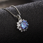 POMOiii 3-karaadine kaheksa s&uuml;damega kaheksa noolega sinine lillekujuline ripats naiste kaelakee naistele v&otilde;luv pulmakihlus peened ehted uus trendikas sinine