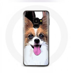 &Uuml;mbris Samsung Galaxy S9 Plus Continental k&auml;&auml;busspanjel Butterfly Puppy jaoks, valge ja pruun