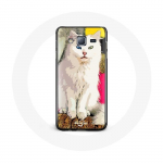 Siniste ja kollaste silmadega &uuml;mbris Samsung Galaxy J7 T&uuml;rgi van Cat White'ile