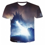 Godzilla Vs Monster King Kong T-s&auml;rk 3D digiprindiga T-s&auml;rk Multikas Poistele T&uuml;drukutele L&uuml;hikeste varrukatega suver&otilde;ivad Kingitus 140cm