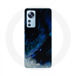 Coque pour Xiaomi Mi 12 / 12X Nuages de fum&eacute;e multicolore de bleu gris et noir sur fond noir