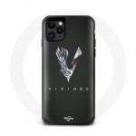 &Uuml;mbris Iphone 11 Vikings Series 6. hooaja logoga V Sword Hall must taust