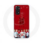 Coque pour Xiaomi Redmi Note 11 4G BTS Bangtan Gar&ccedil;ons Fond Rouge Cadeau de No&euml;l 2023