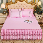 3 tk komplekt &uuml;hev&auml;rviline luksuslik printsessi romantiline voodikate Pehme pitsist voodi seelik King Queen voodikate 2 tk padjap&uuml;&uuml;riga 3pcs Set 150x200cm